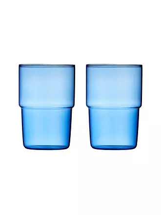 LYNGBY GLAS | Trinkglas 2er Set TORINO 40 cl Blau | 